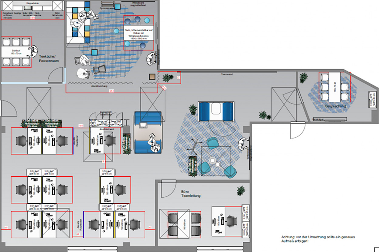 More detailed planning of the new office space for Strategic Quality Management by Designfunktion. Photo: Stabilus