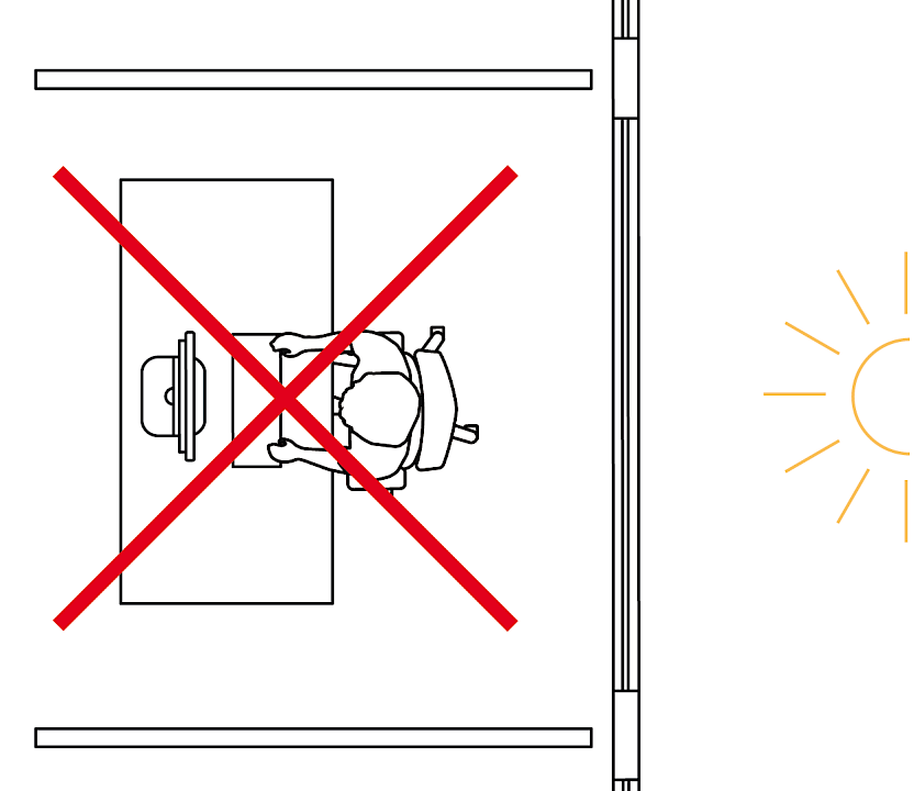 Abb. 3 – oder zu Reflexblendungen durch Spiegelung des Tageslichts auf der Bildschirmoberfläche Abb. 3 – oder zu Reflexblendungen durch Spiegelung des Tageslichts auf der Bildschirmoberfläche